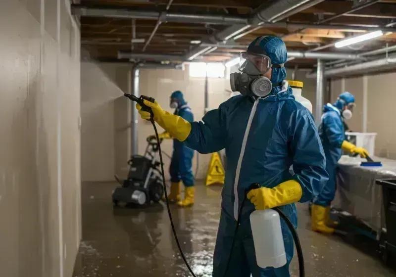 Basement Sanitization and Antimicrobial Treatment process in Woods Creek, WA